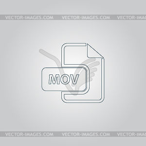 MOV video file extension icon  - color vector clipart