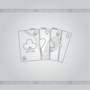 Game cards icon - vector image