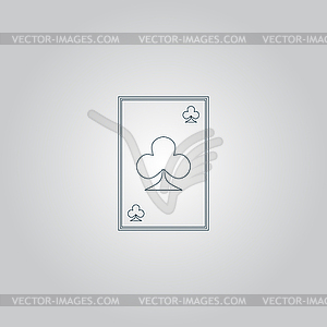 Clubs card icon - vector clipart