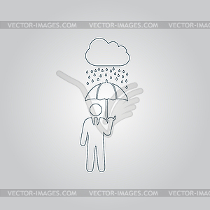 Businessman with umbrella protect of rain - vector EPS clipart