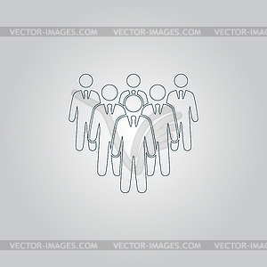 Leader standing in front of corporate crowd - vector clipart