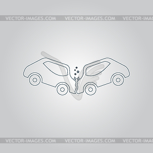 Car crash and accidents icon - vector image