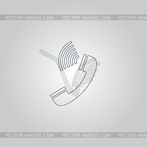Sound of handset - phone icon - vector image
