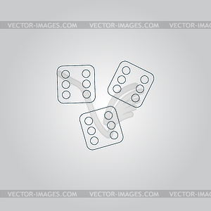 Lucky dices casino gambling game jackpot - vector clipart