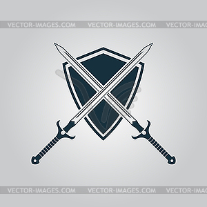 Two swords and shiel - vector clipart