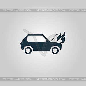 Car fired - vector clipart