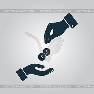 Hands Giving and Receiving Money - vector image
