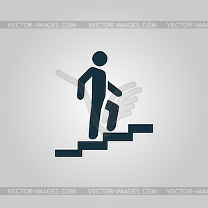 Man on Stairs going up symbol - vector image