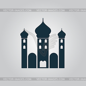 Mosque icon on yellow background - vector clip art