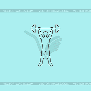 Strong man icon fitness - vector clipart