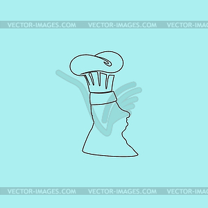 Silhouette of chef in hat - vector image