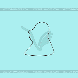 Full face fat man icon, sign and button - vector clip art
