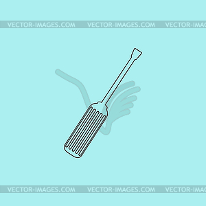 Screwdriver icon, sign and button - vector image