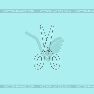 Scissors icon, sign and button - vector EPS clipart