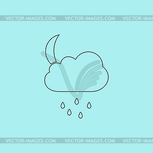 Cloud, rainy month icon, sign and button - vector image