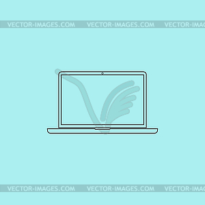 Laptop - icon, sign and button - vector image