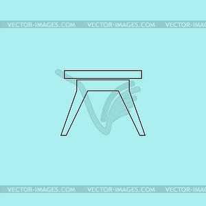 Small table icon, sign and button - vector clipart