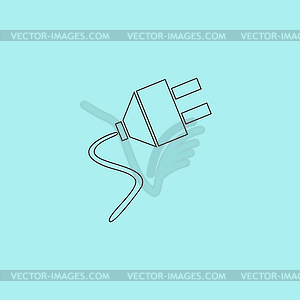 Electrical plug web flat icon - vector EPS clipart