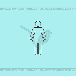 Woman icon on grey background - stock vector clipart