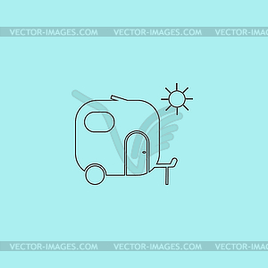 Travel trailer flat icon - vector image