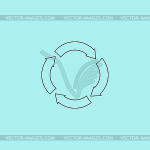 Recycle arrow on background - vector clipart