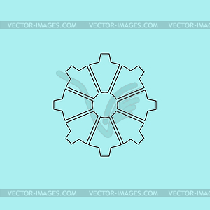 Gear icon, . Flat design style - vector clipart