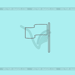 Flag icon. Location marker symbol. Flat design style - vector image