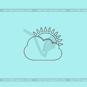 Sun cloud icon - vector image