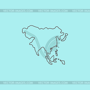 Asia map - vector clipart