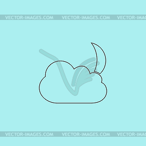 Moon and clouds, 10eps - vector clipart