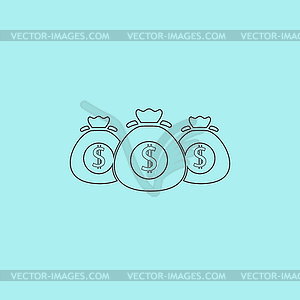 Money bag icon - vector EPS clipart