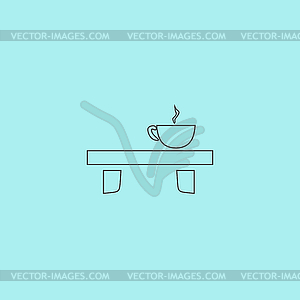 Cup on table icon - vector clipart