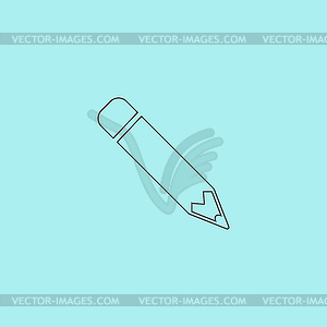 Pencil icon, flat design - vector image