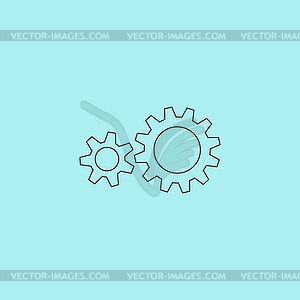 Two gears icon - royalty-free vector image