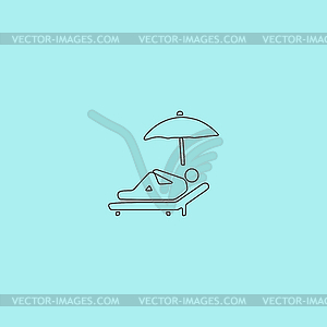 Relax under an umbrella on lounger - vector clip art