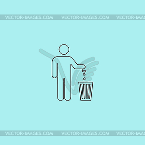 Bin symbol on background - vector clipart