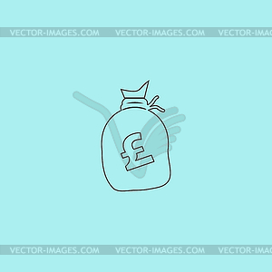 Money bag icon. Pound GBP - vector clipart