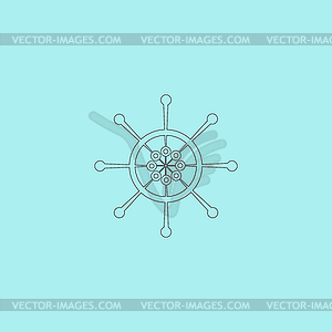 Yacht wheel symbol. Helm silhouette - vector clipart