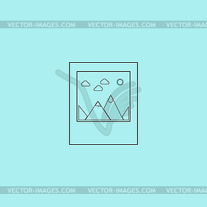 Photo landscape web icon - vector clip art