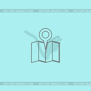 Flat location icon - vector clipart