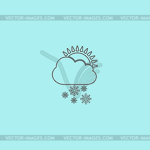 Cloud snow sun icon - vector image