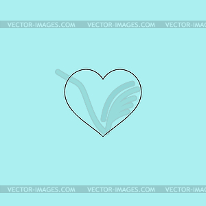 Flat heart icon - vector clip art