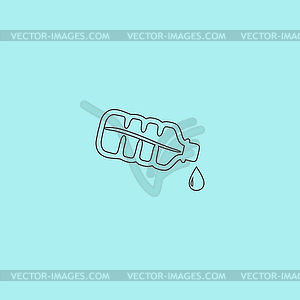 Бутылка воды со значком раскрывающегося - графика в векторном формате