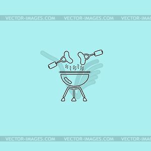 Grill Or Barbecue Icon - vector clipart