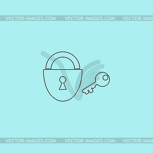 Padlock and key icon. Eps 10 - vector clipart