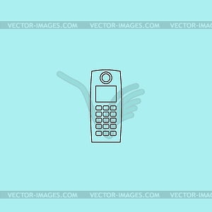 Retro mobile phone icon - vector clipart