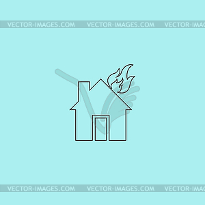 House on fire icon - vector clip art