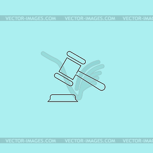 Judge gavel icon - vector clipart