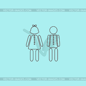 Boy and Girl icon - vector clipart
