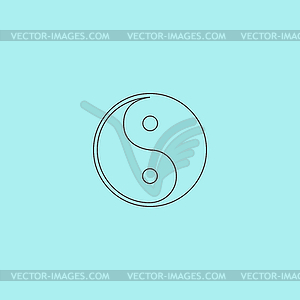 Ying-yang icon of harmony and balance - vector image